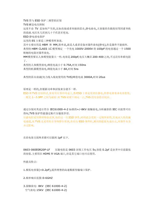 TVS管与ESD保护二极管的区别