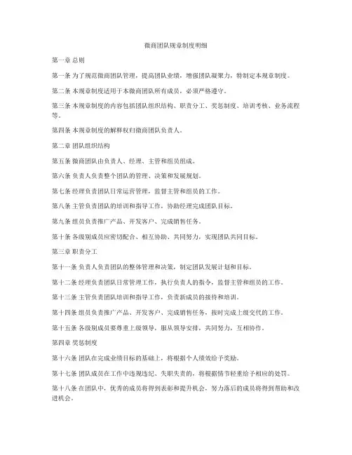 微商团队规章制度明细