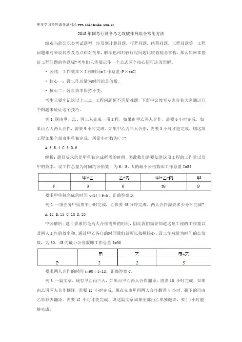 2018年国考行测备考之攻破排列组合常用方法