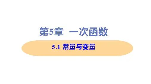 新浙教版八年级上册初中数学 5-1 常量与变量 教学课件
