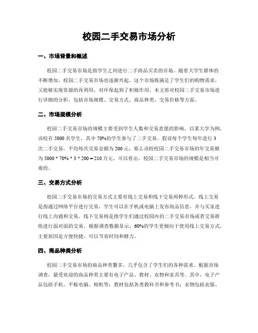 校园二手交易市场分析