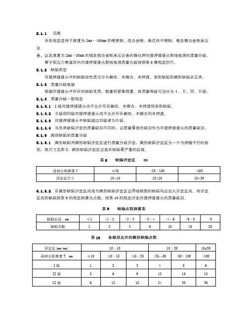 射线探伤标准