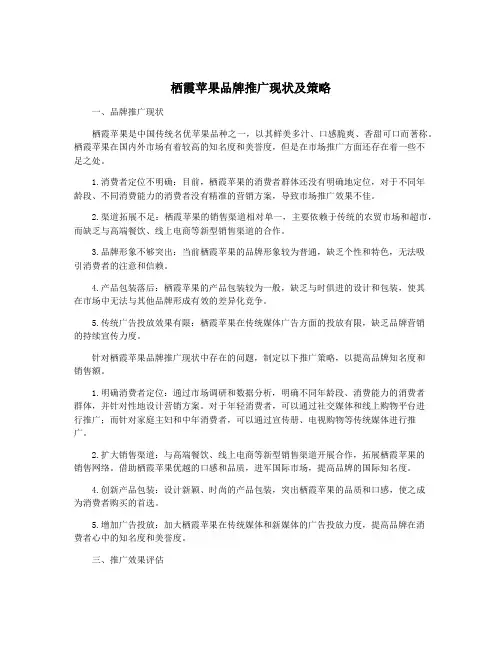 栖霞苹果品牌推广现状及策略