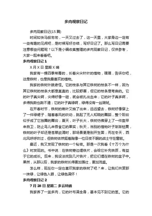 多肉观察日记