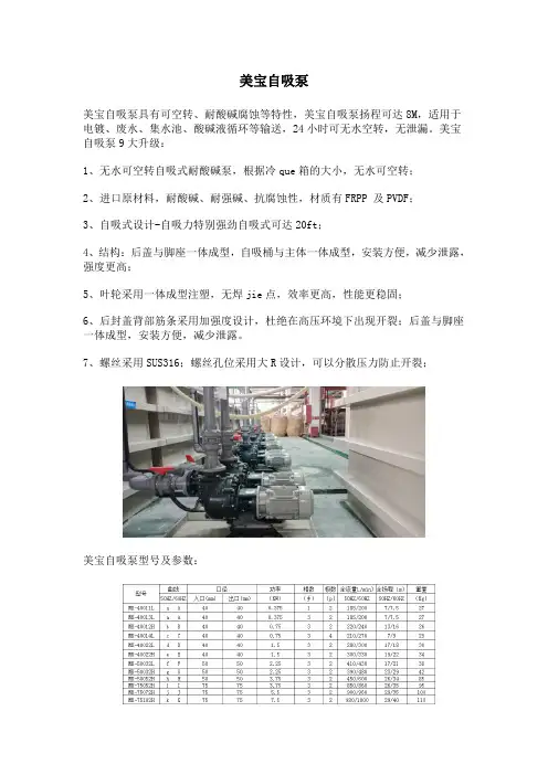 美宝自吸泵