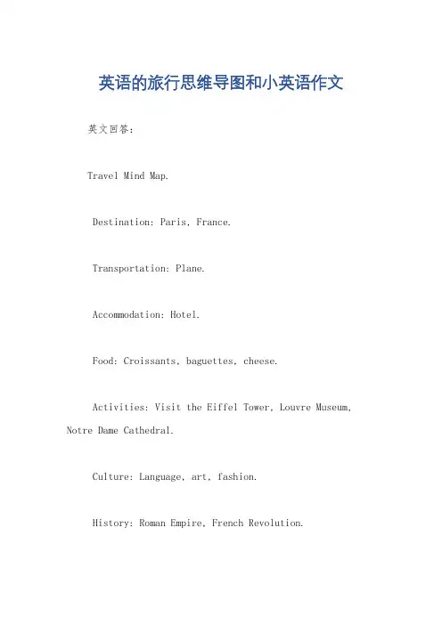 英语的旅行思维导图和小英语作文