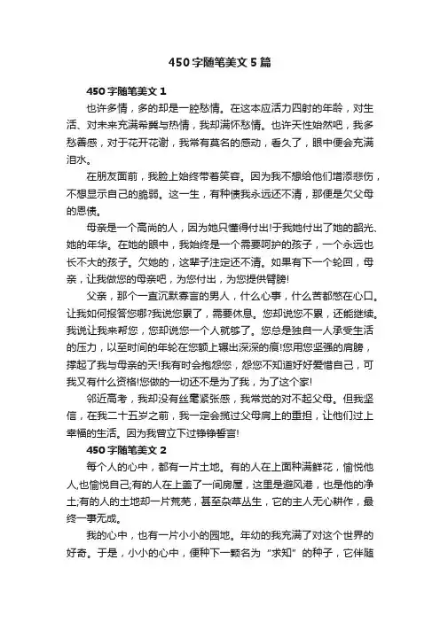 450字随笔美文5篇