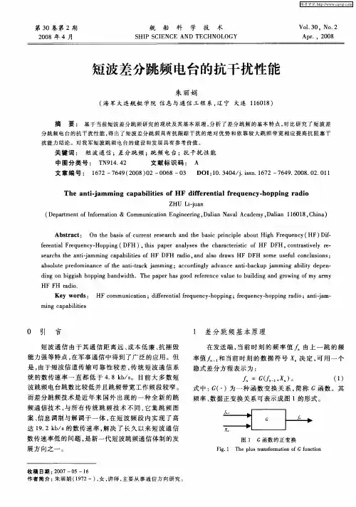 短波差分跳频电台的抗干扰性能