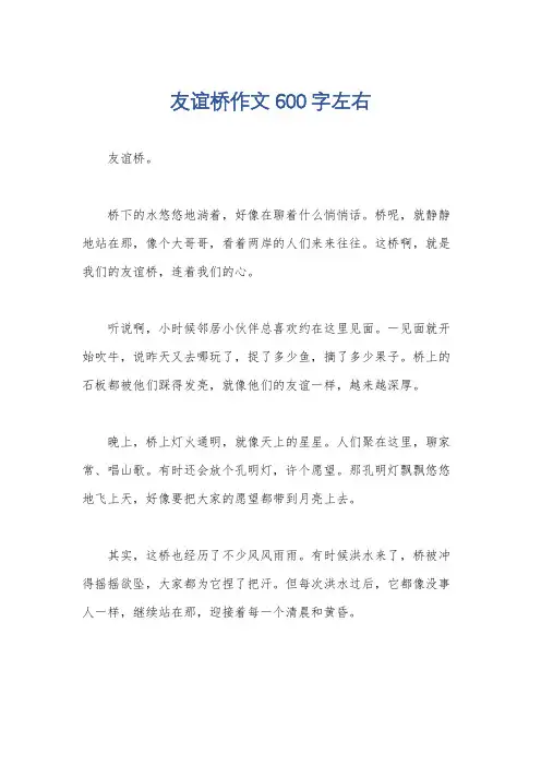 友谊桥作文600字左右