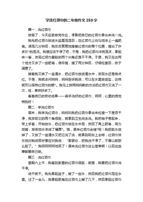学洗红领巾的二年级作文250字