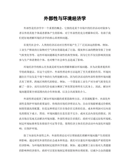 外部性与环境经济学