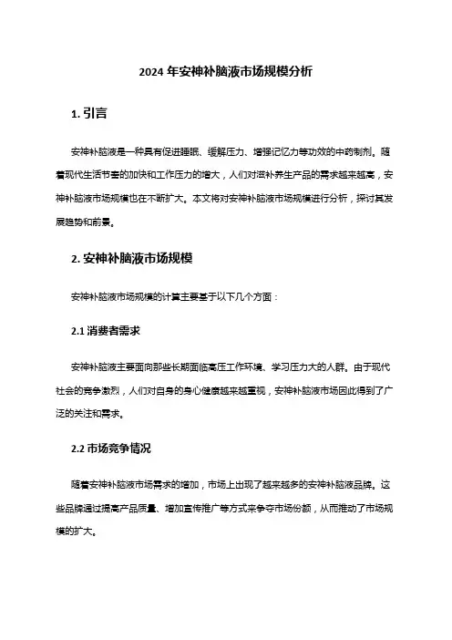 2024年安神补脑液市场规模分析