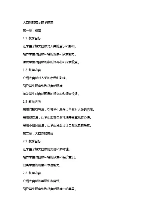 大自然的启示教学教案