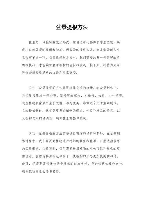 盆景提根方法