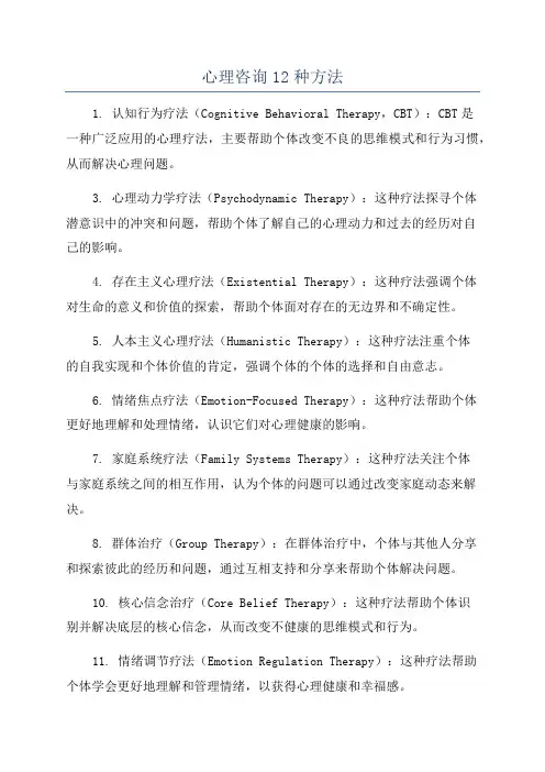 心理咨询12种方法