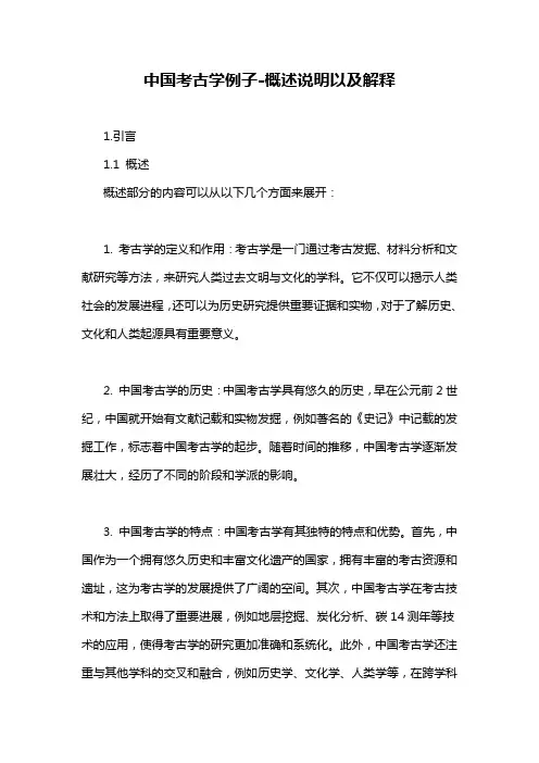 中国考古学例子-概述说明以及解释