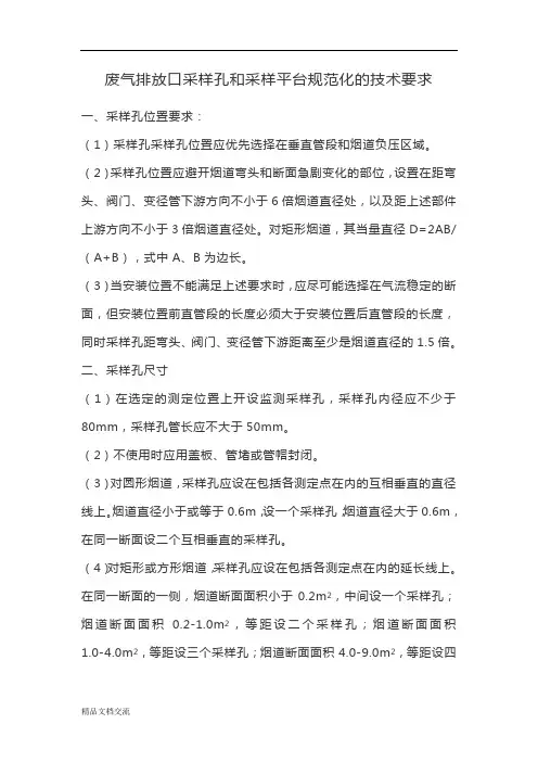 采样口规范要求