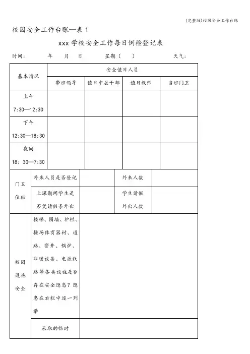 (完整版)校园安全工作台账