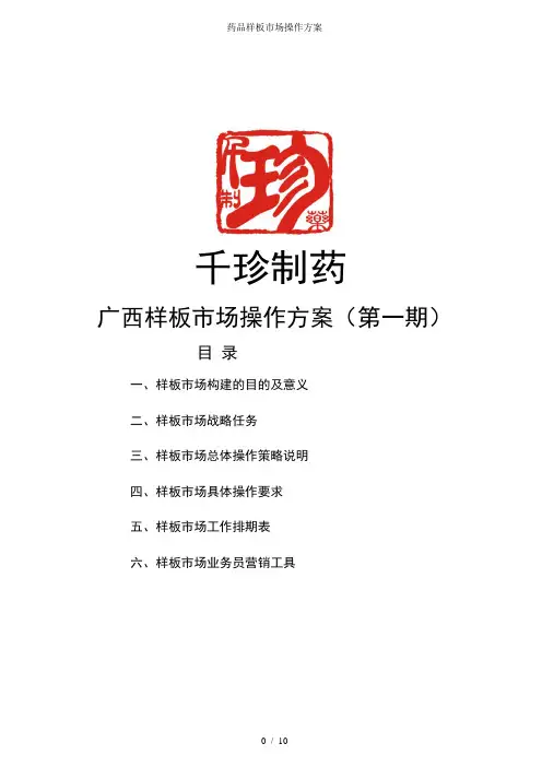 药品样板市场操作方案