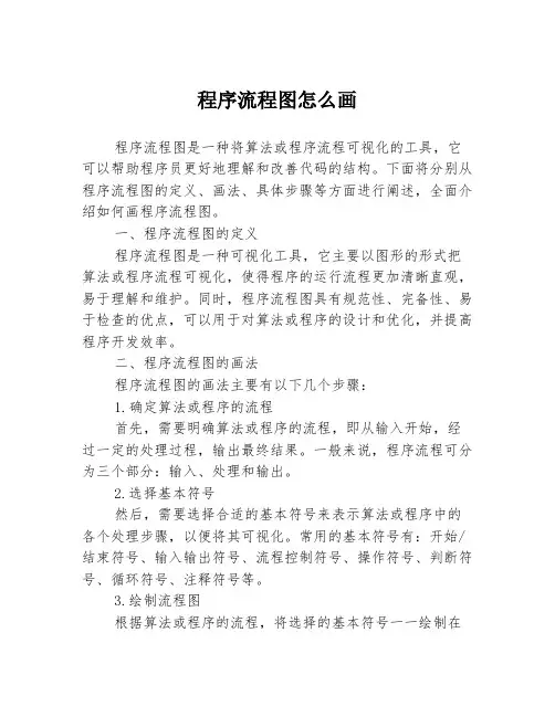 程序流程图怎么画