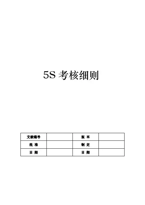 五S考核细则