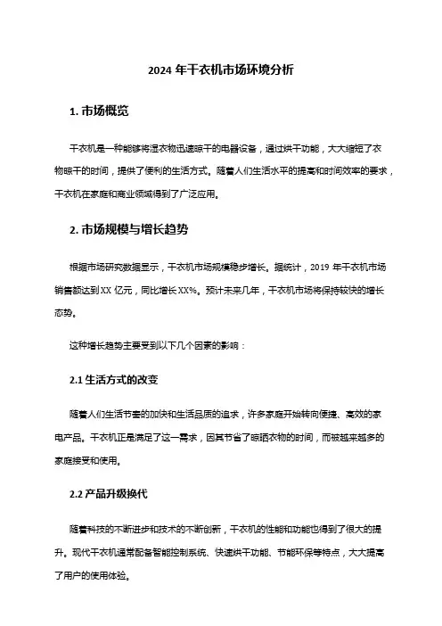 2024年干衣机市场环境分析