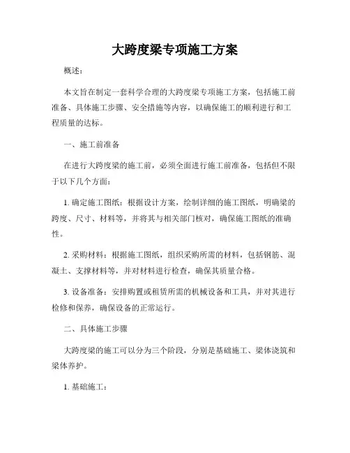 大跨度梁专项施工方案