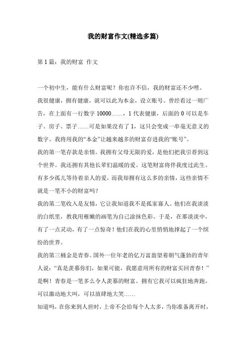 我的财富作文(精选多篇)