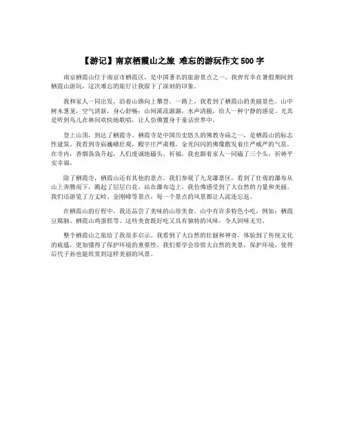 【游记】南京栖霞山之旅 难忘的游玩作文500字