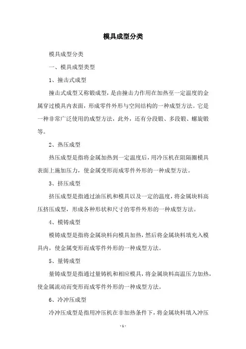 模具成型分类