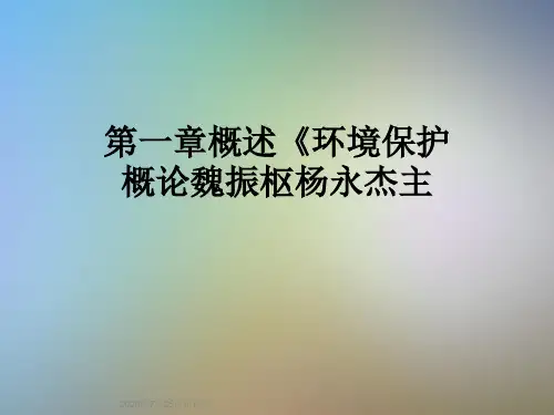 第一章概述《环境保护概论魏振枢杨永杰主
