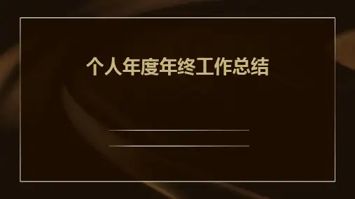 个人年度年终工作总结PPT