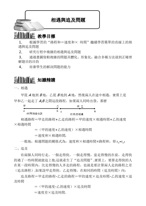 (小学奥数)相遇与追及问题