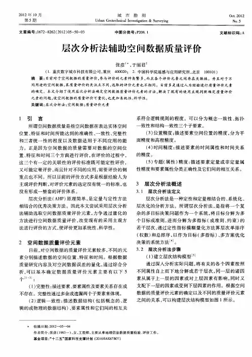 层次分析法辅助空间数据质量评价