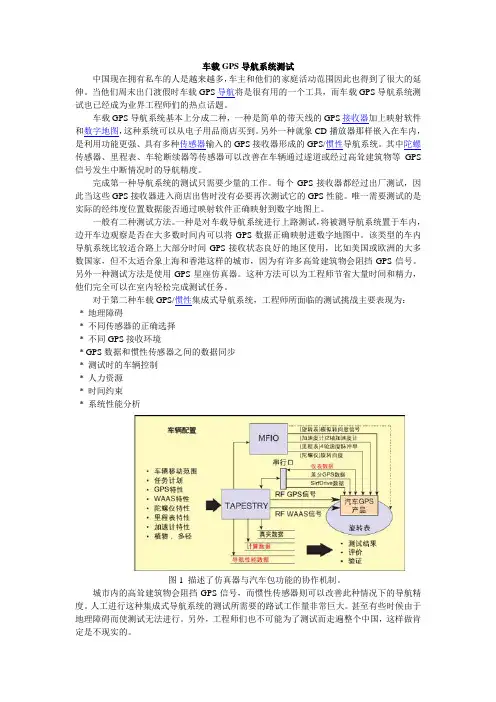 车载GPS导航系统测试工具指南