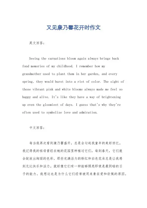 又见康乃馨花开时作文