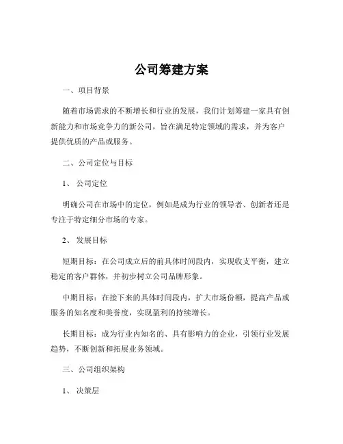 公司筹建方案