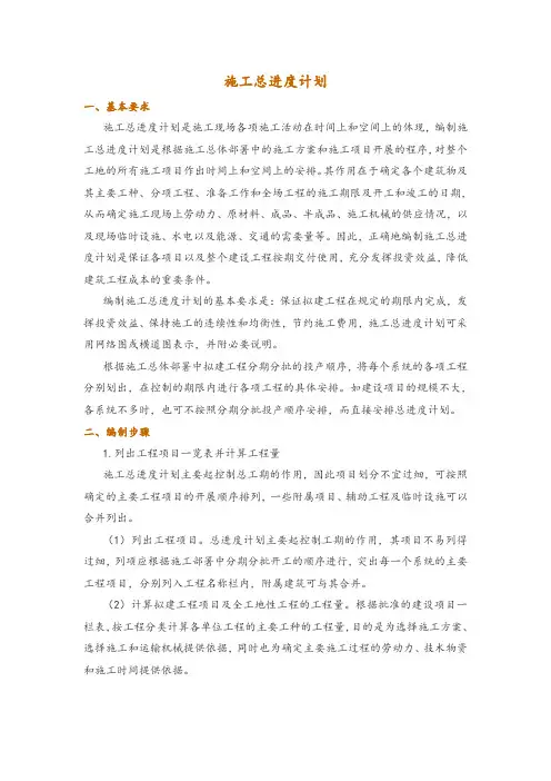 施工总进度计划