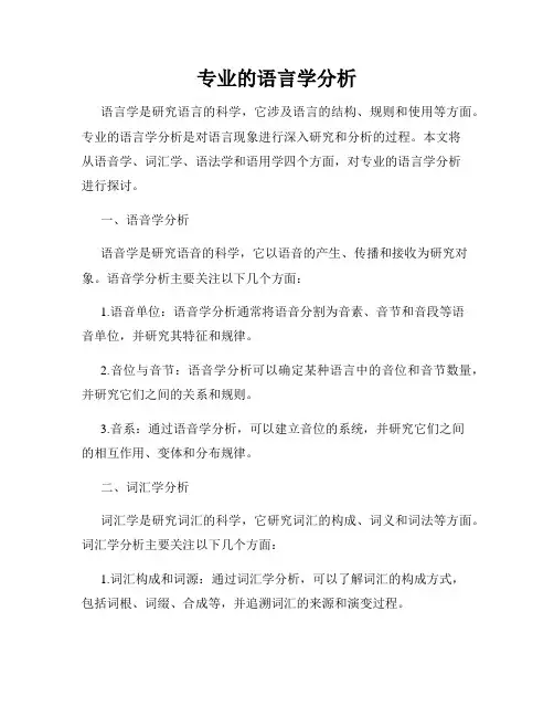 专业的语言学分析