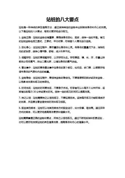 站桩的八大要点