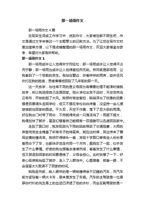 那一场雨作文