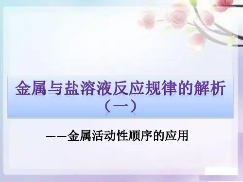 金属与盐溶液反应规律的解析一ppt课件.pptx