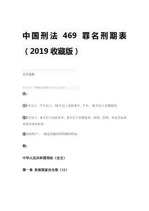 刑法469个罪名