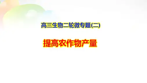 高三生物二轮微专题(2) 提高农作物产量