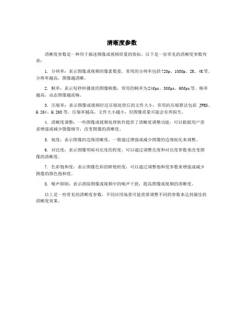清晰度参数