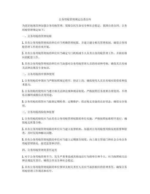 公务用枪管理规定自查自纠