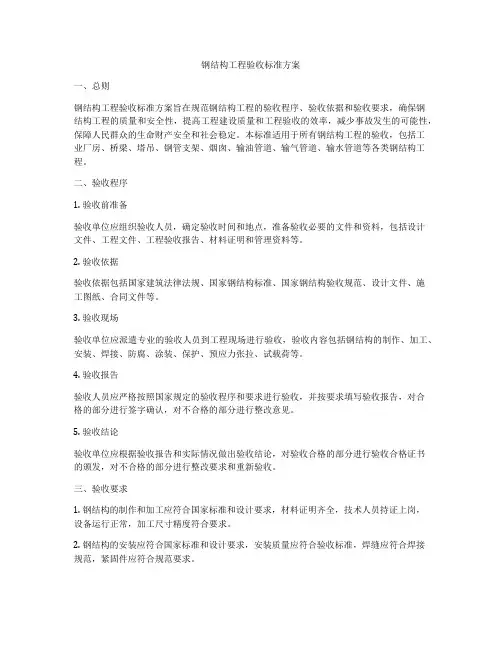 钢结构工程验收标准方案