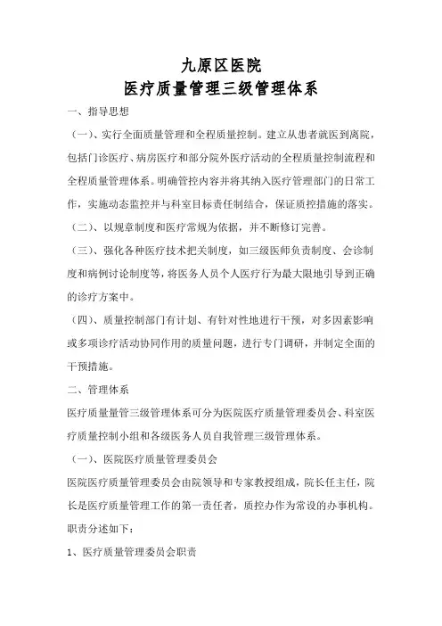 医疗质量管三级管理体系