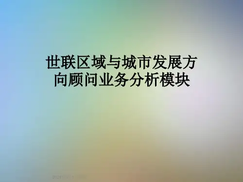 世联区域与城市发展方向顾问业务分析模块