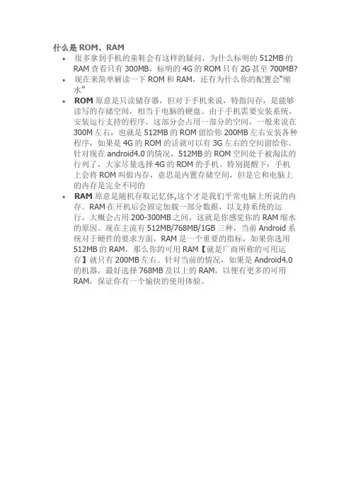 ROM、RAM概念解释